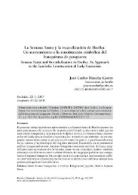 La Semana Santa y la recatolización de Huelva. Un acercamiento a la construcción simbólica del franquismo de posguerra / José Carlos Mancha Castro | Biblioteca Virtual Miguel de Cervantes