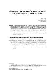 Límites de la jurisdicción, concepciones del Derecho y activismo judicial / Jesús Vega López
 | Biblioteca Virtual Miguel de Cervantes