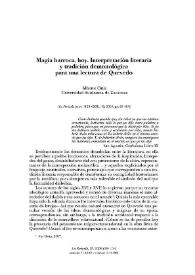 Magia barroca, hoy. Interpretación literaria y tradición demonológica para una lectura de Quevedo / Alberto Ortiz | Biblioteca Virtual Miguel de Cervantes