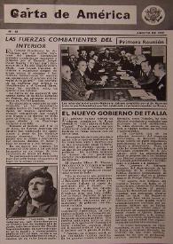 Carta de América. Núm. 88, agosto de 1944 | Biblioteca Virtual Miguel de Cervantes