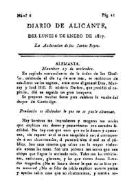 Diario de Alicante. Núm. 6, 6 de enero de 1817 | Biblioteca Virtual Miguel de Cervantes