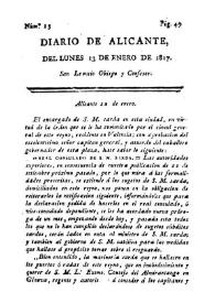 Diario de Alicante. Núm. 13, 13 de enero de 1817 | Biblioteca Virtual Miguel de Cervantes