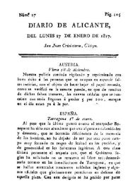 Diario de Alicante. Núm. 27, 27 de enero de 1817 | Biblioteca Virtual Miguel de Cervantes