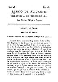 Diario de Alicante. Núm. 48, 17 de febrero de 1817 | Biblioteca Virtual Miguel de Cervantes