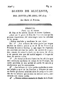 Diario de Alicante. Núm. 3, 3 de abril de 1817 | Biblioteca Virtual Miguel de Cervantes