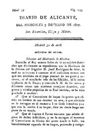 Diario de Alicante. Núm. 37, 7 de mayo de 1817 | Biblioteca Virtual Miguel de Cervantes