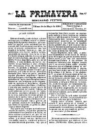 La primavera : Semanario Festivo. Núm. 6, 14 de mayo de 1885 | Biblioteca Virtual Miguel de Cervantes