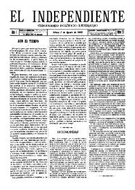 El independiente : Semanario Político-Literario (Villena). Núm. 23, 7 de agosto de 1892 | Biblioteca Virtual Miguel de Cervantes