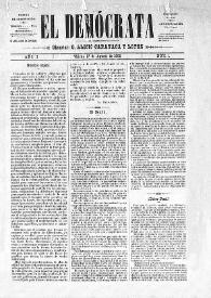 El Demócrata (Villena, Alicante). Núm. 1, 17 de agosto de 1890 | Biblioteca Virtual Miguel de Cervantes