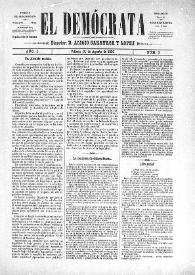 El Demócrata (Villena, Alicante). Núm. 3, 31 de agosto de 1890 | Biblioteca Virtual Miguel de Cervantes