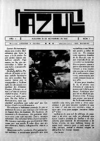 Azul : Revista Gráfica Alicantina. Núm. 1, 15 de noviembre de 1933 | Biblioteca Virtual Miguel de Cervantes