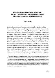 En busca del verosímil ¿perdido? Notas para pensar un realismo en las villas literarias de este milenio / Sonia Jostic | Biblioteca Virtual Miguel de Cervantes