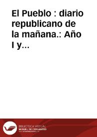 El Pueblo : diario republicano de la mañana.: Año I y IX Nº 11/16 y 2336/2360 - marzo 1901 mes completo | Biblioteca Virtual Miguel de Cervantes