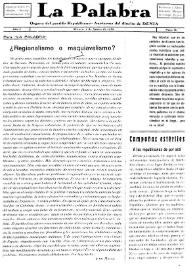 La Palabra : Periódico Independiente. Defensor de los Intereses Morales y Materiales del Distrito de Denia. Núm. 16, 2 de agosto de 1930 | Biblioteca Virtual Miguel de Cervantes