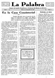 La Palabra : Periódico Independiente. Defensor de los Intereses Morales y Materiales del Distrito de Denia. Núm. 21, 6 de septiembre de 1930 | Biblioteca Virtual Miguel de Cervantes