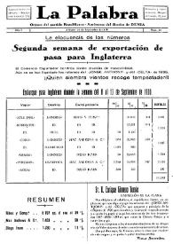 La Palabra : Periódico Independiente. Defensor de los Intereses Morales y Materiales del Distrito de Denia. Núm. 23, 20 de septiembre de 1930 | Biblioteca Virtual Miguel de Cervantes