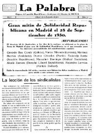 La Palabra : Periódico Independiente. Defensor de los Intereses Morales y Materiales del Distrito de Denia. Núm. 24, 26 de septiembre de 1930 | Biblioteca Virtual Miguel de Cervantes