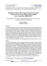 Manifestaciones de la sequía meteorológica en la provincia de Villa Clara (Cuba) en el período 2000-2017 / Meylin Otero Martín y Sinaí Barcia Sardiñas | Biblioteca Virtual Miguel de Cervantes