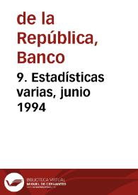 9. Estadísticas varias, junio 1994 | Biblioteca Virtual Miguel de Cervantes