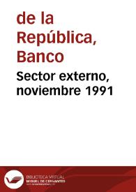 Sector externo, noviembre 1991 | Biblioteca Virtual Miguel de Cervantes