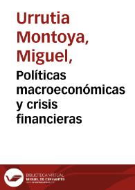 Políticas macroeconómicas y crisis financieras | Biblioteca Virtual Miguel de Cervantes