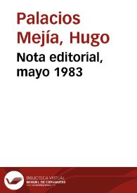 Nota editorial, mayo 1983 | Biblioteca Virtual Miguel de Cervantes