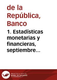 1. Estadísticas monetarias y financieras, septiembre 1983 | Biblioteca Virtual Miguel de Cervantes