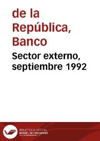 Sector externo, septiembre 1992 | Biblioteca Virtual Miguel de Cervantes