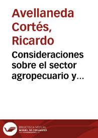 Consideraciones sobre el sector agropecuario y agroindustrial frente a la apertura internacional | Biblioteca Virtual Miguel de Cervantes