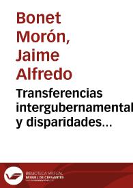 Transferencias intergubernamentales y disparidades fiscales horizontales en Colombia | Biblioteca Virtual Miguel de Cervantes