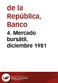 4. Mercado bursátil, diciembre 1981 | Biblioteca Virtual Miguel de Cervantes