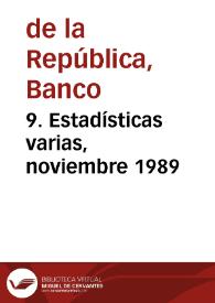 9. Estadísticas varias, noviembre 1989 | Biblioteca Virtual Miguel de Cervantes