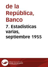 7. Estadísticas varias, septiembre 1955 | Biblioteca Virtual Miguel de Cervantes