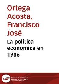 La política económica en 1986 | Biblioteca Virtual Miguel de Cervantes