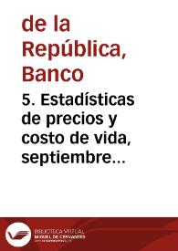 5. Estadísticas de precios y costo de vida, septiembre 1950 | Biblioteca Virtual Miguel de Cervantes