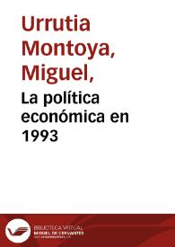 La política económica en 1993 | Biblioteca Virtual Miguel de Cervantes