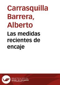 Las medidas recientes de encaje | Biblioteca Virtual Miguel de Cervantes