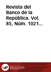 Revista del Banco de la República. Vol. 85, Núm. 1021 (noviembre 2012) | Biblioteca Virtual Miguel de Cervantes