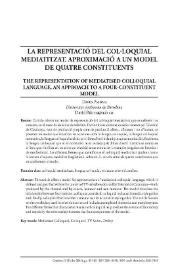 La representació del col.loquial mediatitzat. Aproximació a un model de quatre constituents / David Paloma | Biblioteca Virtual Miguel de Cervantes