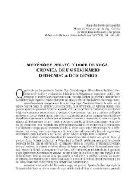 Menéndez Pelayo y Lope de Vega. Crónica de un seminario dedicado a dos genios / Alejandro Fernández González | Biblioteca Virtual Miguel de Cervantes