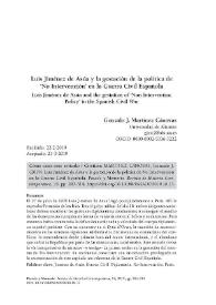 Luis Jiménez de Asúa y la gestación de la política de "No Intervención" en la Guerra Civil Española / Gonzalo José Martínez Cánovas | Biblioteca Virtual Miguel de Cervantes