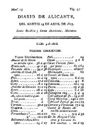 Diario de Alicante. Núm. 15, 15 de abril de 1817 | Biblioteca Virtual Miguel de Cervantes