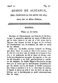 Diario de Alicante. Núm. 20, 20 de abril de 1817 | Biblioteca Virtual Miguel de Cervantes