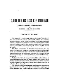 El libro III de los Fastos de P. Ovidio Nasón / Eugenio A. de Asís González | Biblioteca Virtual Miguel de Cervantes