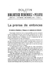 La prensa de entonces. El brindis de Menéndez y Pelayo en el centenario de Calderón / E. S. R. | Biblioteca Virtual Miguel de Cervantes