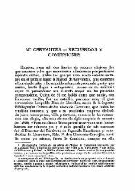 Mi Cervantes. Recuerdos y confesiones / Ramón D. Perés | Biblioteca Virtual Miguel de Cervantes