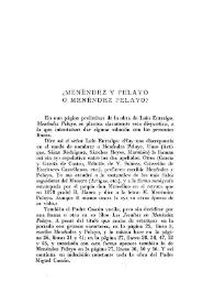 ¿Menéndez y Pelayo o Menéndez Pelayo? / Enrique Sánchez Reyes | Biblioteca Virtual Miguel de Cervantes