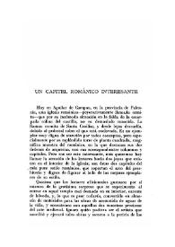 Un capitel románico interesante / José L. García de los Ríos | Biblioteca Virtual Miguel de Cervantes