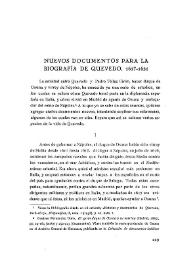 Nuevos documentos para la biografía de Quevedo: 1617-1621  / James O. Crosby | Biblioteca Virtual Miguel de Cervantes