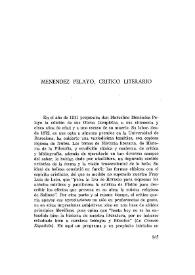 Menéndez Pelayo, crítico literario / Francisco Ynduráin Hernández | Biblioteca Virtual Miguel de Cervantes